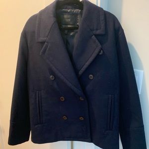 NWOT J. Crew Navy Wool Coat • Women’s • 4 Tall